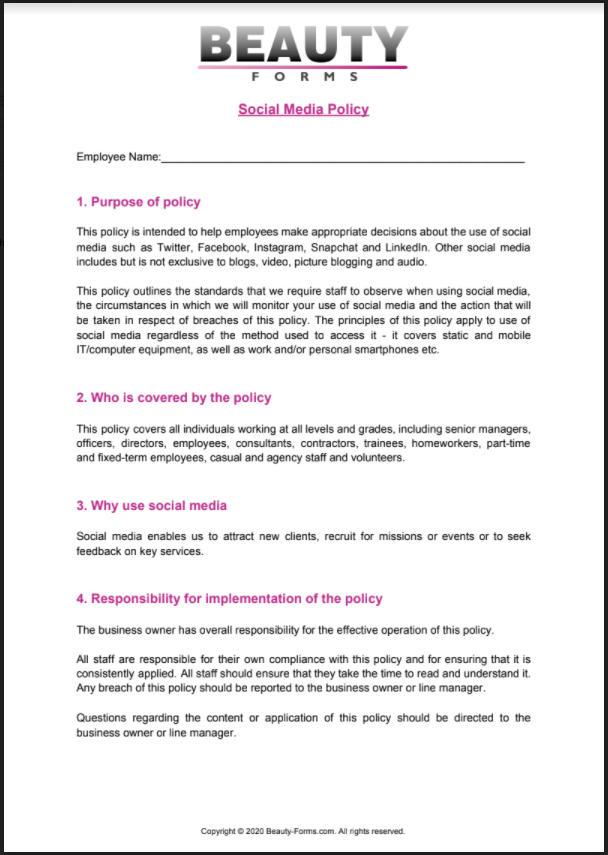 Social Media Policy PDF
