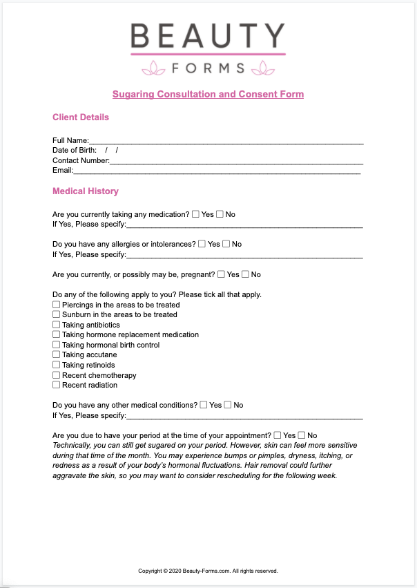 Sugaring Consent PDF​